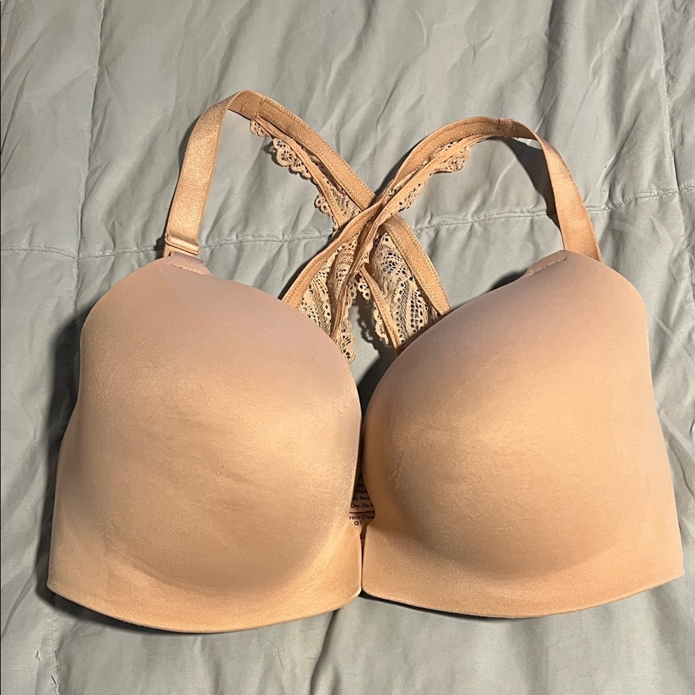 Soma Enbliss Luxe Front Close Lace-Back Nude Bra